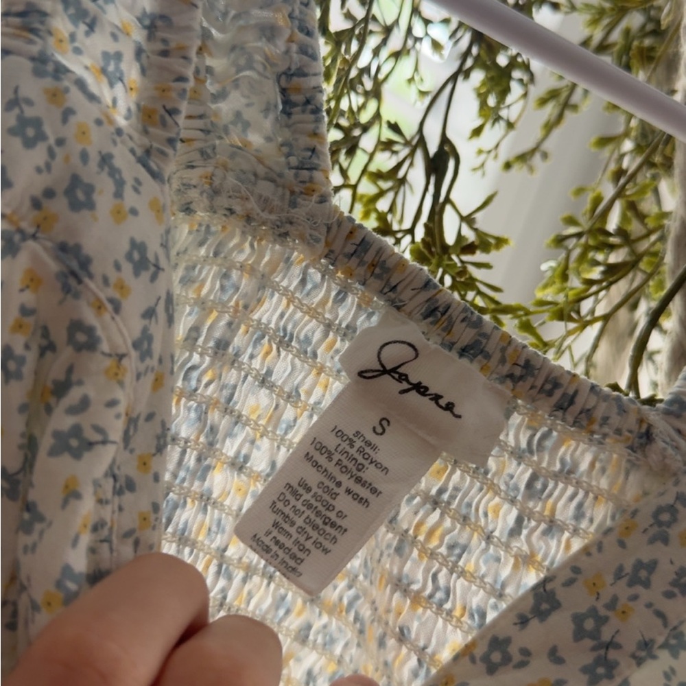 Joules Blue Floral Crop Top